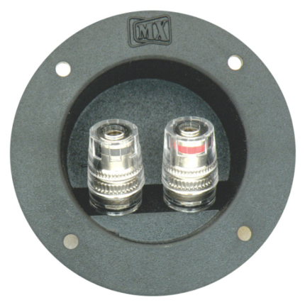 MX 2 Way Army Type Binding Post Speaker Terminal Round Touch Proof (F.M.) (H.D.) 10 Amps. ( 75 X 45.6 mm) MX-3352