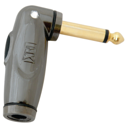 MX 6.35 MM P-38 Mono Plug Right Angle With Circuit Breaker On-off Switch Gold Plated With Crystal Heavy Duty For 6mm Cable MX-3371