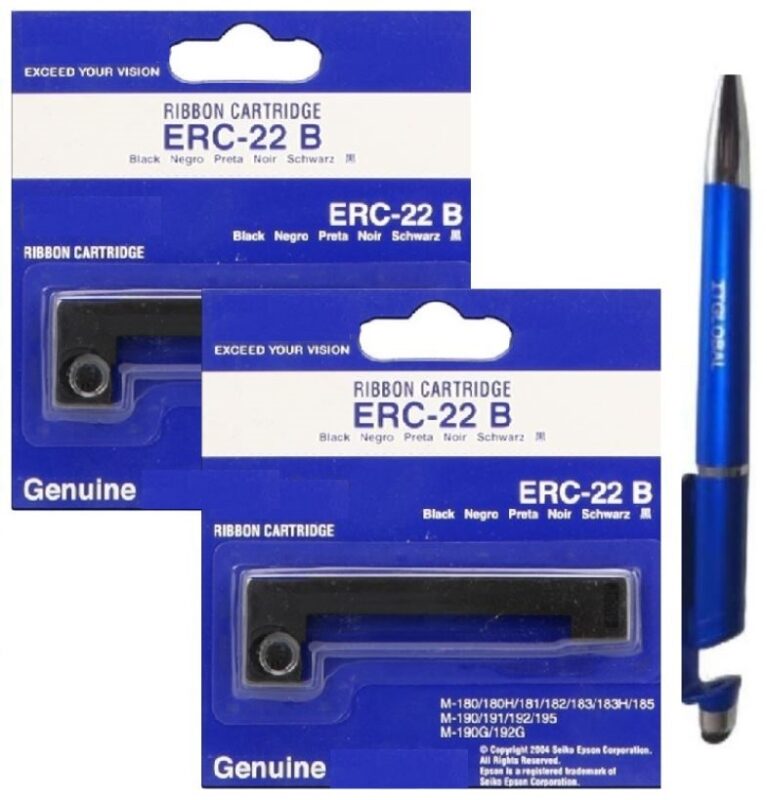 Epson ERC-22B POSC Original Ribbon Cartridge ERC-22 B ERC22 ERC 22B (Set of 2)