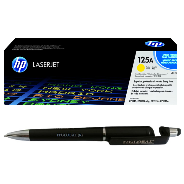CB542 YELLOW HP 125A Yellow Original LaserJet Toner Cartridge CB542A Genuine itglobal