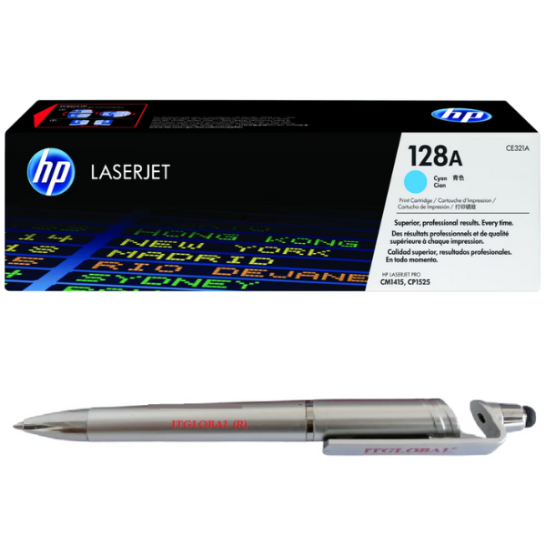 HP 128A Cyan Original LaserJet Toner Cartridge CE321A HP 128A Cyan Original LaserJet Toner Cartridge CE321A Genuine itglobal