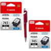Canon PG-745 Small Twin Ink Cartridge (Set of 2) PG745 Small PG 745 Small Black 745s