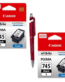 Canon PG-745 Small Twin Ink Cartridge (Set of 2) PG745 Small Black 745s Genuine itglobal
