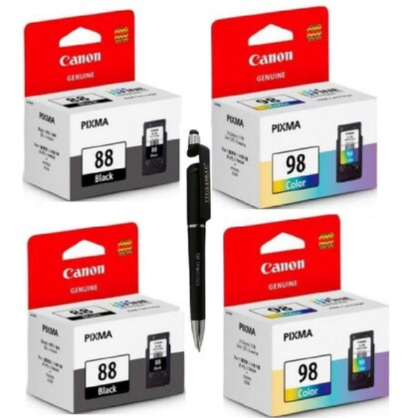 Canon PG-88 Twin & CL-98 Twin Canon PG-88 Twin & CL-98 Twin Ink Cartridge (Set of 4) PG 88 Black & CL 98 Colour PG88 CL98 88 98 Genuine itglobal