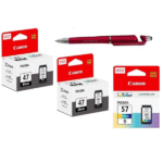 Canon PG-47 Twin & CL-57 Small Ink Cartridge (Set of 3) PG 47 Black CL 57s Colour PG47 CL57s 47 57 s Genuine itglobal
