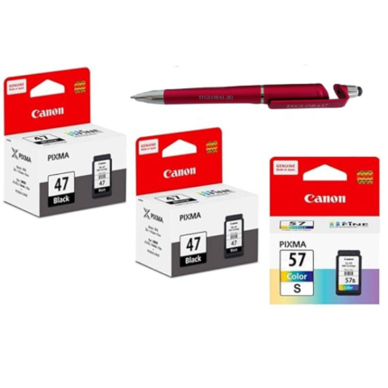 Canon PG-47 Twin & CL-57 Small Ink Cartridge (Set of 3) PG 47 Black CL 57s Colour PG47 CL57s 47 57 s Genuine itglobal
