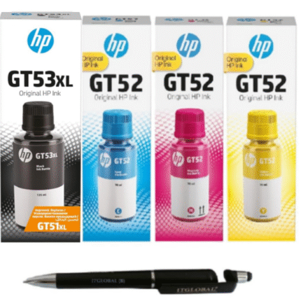 HP GT 53XL Black & 52 C/Y/M Original Ink Bottle (Pack of 4) Genuine GT53XL & GT52