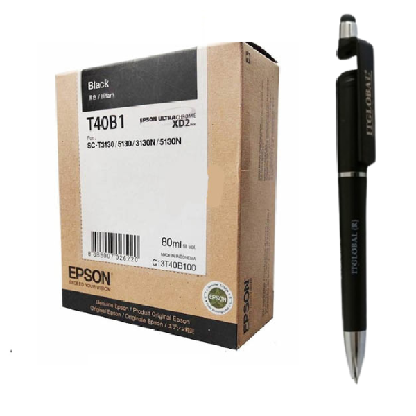 T40B1 Epson T40B1 Black Ink Cartridge (80ml) C13T40B100 For SC - T3130 T3130N T3130M T5130 T5130M Printers Genuine itglobal