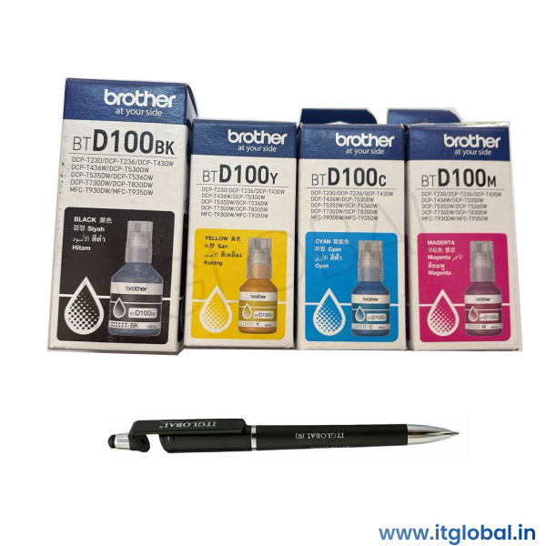 Brother BTD100 Ink Bottle Combo -Original ( Black Cyan Magenta & Yellow ) BTD 100 Genuine Brother BTD100 Ink Bottle Combo -Original ( Black Cyan Magenta & Yellow ) BTD 100 Genuine