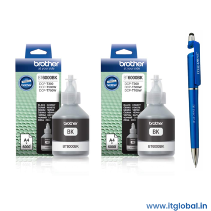 Brother BT6000BK Original Black Ink Bottle Pack of 2