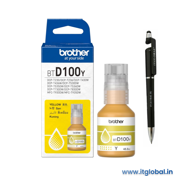 Brother BTD100Y Original Yellow Ink Bottle BTD 100 Genuine ITGLOBAL Brother BTD100Y Original Yellow Ink Bottle BTD 100 Genuine itglobal