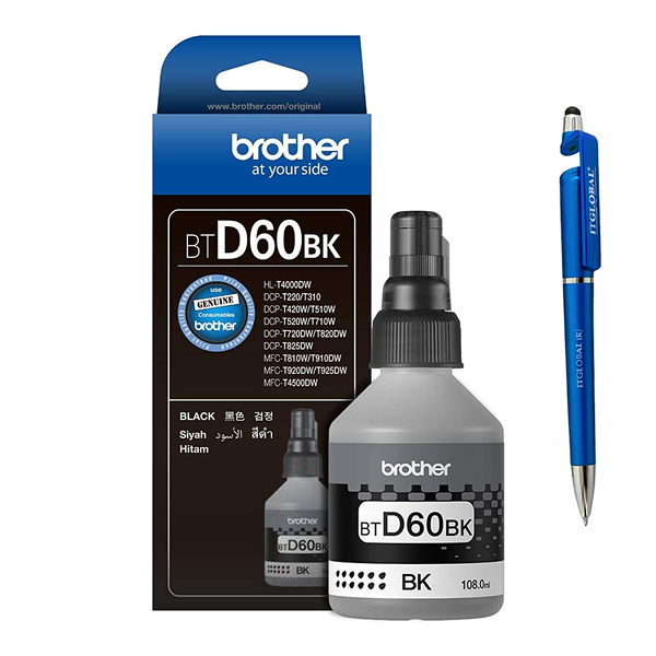 Brother BTD60BK Ink Bottle (Black) ITGlobal Brother BTD60BK Original Black Ink Bottle BT D60 Genuine itglobal