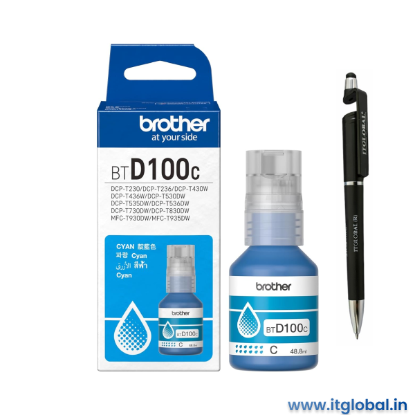 Brother BTD100C Original Cyan Ink Bottle BTD 100 Genuine itglobal Brother BTD100C Original Cyan Ink Bottle BTD 100 Genuine itglobal