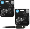 HP 37 Black Original Ink Cartridge Pack of 2 7FP45AA Genuine itglobal