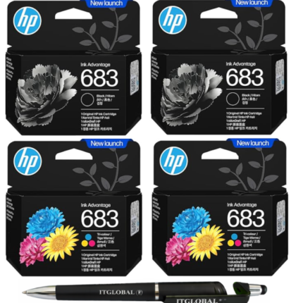HP 683 Black Twin & Tri-color Twin Original Ink Advantage Cartridge Pack of 4 7FP39ZA 7FP38ZA Genuine
