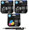 HP 683 Black Twin & Tri-color Original Ink Advantage Cartridge Pack of 3 7FP39ZA 7FP38ZA Genuine ITGLOBAL