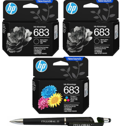 HP 683 Black Twin & Tri-color Original Ink Advantage Cartridge Pack of 3 7FP39ZA 7FP38ZA Genuine ITGLOBAL