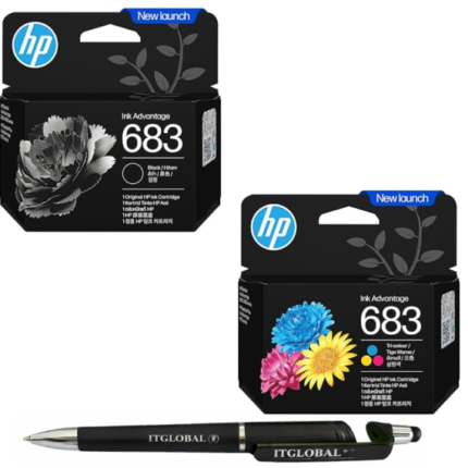 HP 683 Black & Tri-color Original Ink Advantage Cartridge Pack of 2 7FP39ZA 7FP38ZA Genuine ITGLOBAL