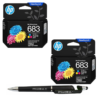 HP 683 Tri-color Original Ink Advantage Cartridge Pack of 2 7FP38ZA Genuine 683 Colour ITGLOBAL