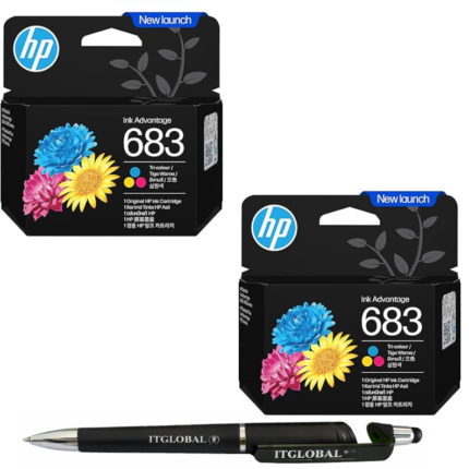 HP 683 Tri-color Original Ink Advantage Cartridge Pack of 2 7FP38ZA Genuine 683 Colour ITGLOBAL