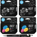HP 807 Black Twin & Tri-color Twin Original Ink Cartridge Pack of 4 7FP21ZZ 7FP20ZZ Genuine