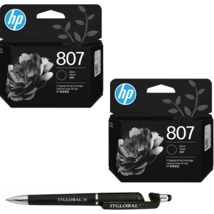 HP 807 Black Original Ink Cartridge Pack of 2 7FP21ZZ Genuine itglobal