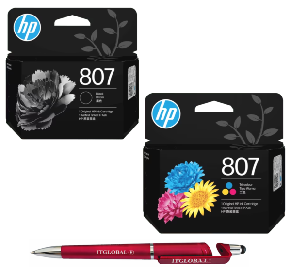 H807 HP 807 Black & Tri-color Original Ink Cartridge Pack of 2 7FP21ZZ 7FP20ZZ Genuine ITGLOBAL