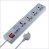 MX 4 Outlet Universal Sockets Spike Protector Having Three 5 Amp Sockets & One 15 Amp Socket With Fuse Protection Master Switch Power Cord MX-1460
