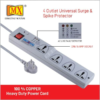 MX 4 Outlet Universal Sockets Spike Protector Having Three 5 Amp Sockets & One 15 Amp Socket With Fuse Protection Master Switch Power Cord MX-1460 - Image 3