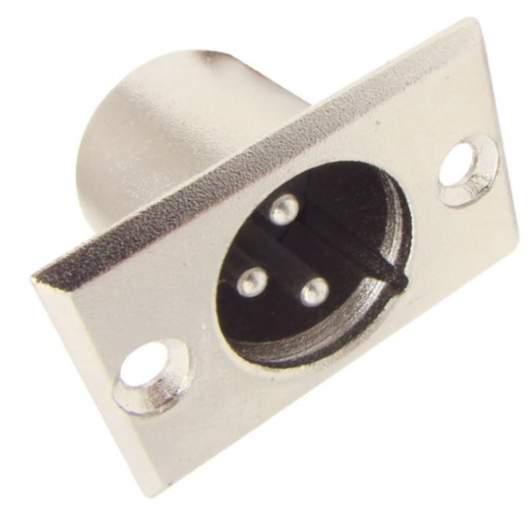 150-1 (10) MX XLR 3 Pin MIC Male Connector Panel Mounting MX-387 - Image 1