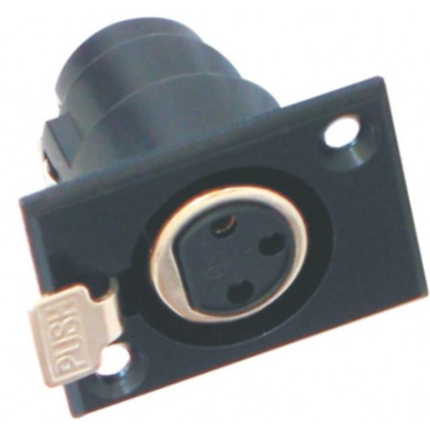 MX XLR 3 Pin MIC Female Connector Panel Mounting Black Coating MX-381
