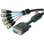 MX VGA HDDB 15P Male To MX 5 BNC Male Moulded Monitor Cable MX-2077
