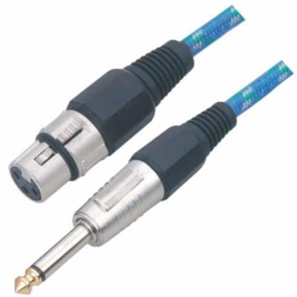 MX XLR 3 Pin Mic Extension Socket To MX P-38 Mono Plug Cord Tip Gold Plated MX-2573