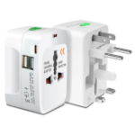 MX Universal Worldwide Travel Adapter inbuilt Surge Protector with Type C & Dual USB Port LED & Child Safety Shutter Universal Socket MX-2731C White