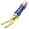 MX Binding Post Y Terminal Screw Type Gold Plated With Blue And Pale Chrome Metal Cap Heavy-duty For 6mm Cable MX-2897