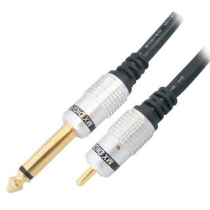 MX 6.35 MM P-38 Mono Male To RCA Male Cord Digital Link Gold Plated 1.5M MX-3039