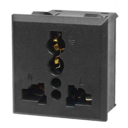 MX SNAP Mounting AC Socket Universal PC Molding 6 Amp 250V MX-3121