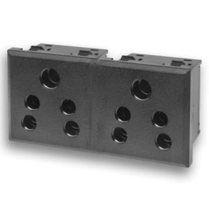 MX 2 Socket SNAP Mounting AC Socket Indian Standard PC Molding 6 Amp 250V MX-3122A