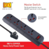 MX 4 Outlet Universal Surge Protector With Master Reset Switch With Heavy Duty Power Cord & With Child Safety Shutter MX 3374 - Image 3