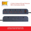MX 4 Outlet Universal Surge Protector With Master Reset Switch With Heavy Duty Power Cord & With Child Safety Shutter MX 3374 - Image 4