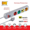MX 180 Rotatable 4 Universal Socket Power Strip Master Switch Fuse LED Indicator Spike Guard Extension Board MX-3469 - Image 3
