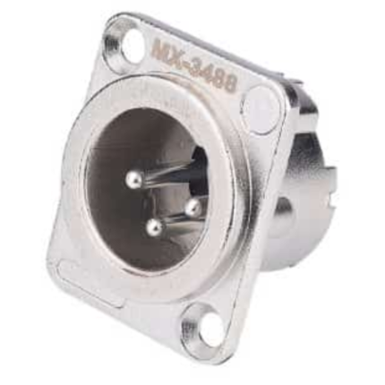 MX 3 Pin Mic Male Connector XLR Panel Mounting MX-3488