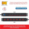 MX 7 Socket Universal Power Distribution Unit (PDU) 15 Amp With Individual Switches & Dual Pole 32 Amp MCB MX-4047 - Image 3