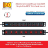 MX 8 Socket Universal Power Distribution Unit (PDU) 5 Amp With Individual Switches & Single Pole 32 Amp MCB MX-4048 - Image 3