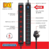 MX 8 Socket Universal Power Distribution Unit (PDU) 5 Amp With Individual Switches & Single Pole 32 Amp MCB MX-4048 - Image 2