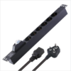 MX 6 Outlets Spike Protector German Schuko Socket of 16 Amp With Single Pole MCB 6000 Amp 50 Hz Wall Rack Mount MX-4102