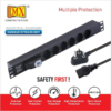 MX 6 Outlets Spike Protector German Schuko Socket of 16 Amp With Single Pole MCB 6000 Amp 50 Hz Wall Rack Mount MX-4102 - Image 4