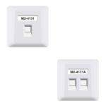MX RJ45 Faceplate With Shutter 86 X 86 MM With UTP CAT6 Keystone Jack 180 Degree MX-4131 MX-4131A