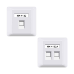 MX Faceplate With Shutter 86 X 86 MM With UTP CAT6 Inline Coupler MX-4132 MX-4132A