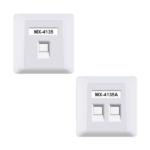 MX Face Plate With Shutter 86 X 86 MM With UTP CAT-6A Keystone Jack 90 Degree MX-4135 MX-4135A